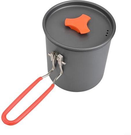 Lightweight 1L Camping Pot with Foldable Handle for Outdoor Adventures