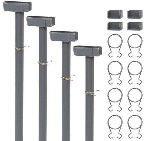 Woodside Greenhouse Guttering Downpipe Rainwater Kit – 4 Pack | 35mm Universal Fit | Water Butt Diverter | 65cm Length, 25mm Pipe | Sturdy PVC with Fixing Clips