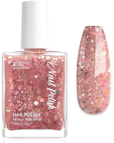 Schnelltrocknender Nagellacke - Ungiftiger Nagellack auf Wasserbasis ohne UV Lampe - Glossy Nail Polish Für Frauen Mädchen Nail Art Regular Partei Nagelack(Pink)
