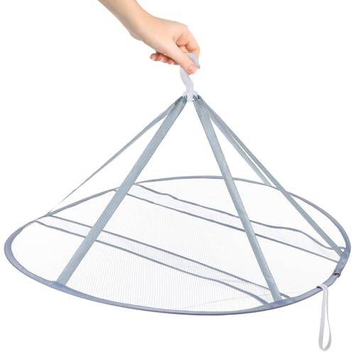 UKCOCO Filet De Séchage À Plat Pliable Séchoir À Mailles Suspendu pour Pulls Vêtements Délicats Chaussures Et Légumes avec Sangles De Fixation 29.92 X 24.02 X 0.08 in