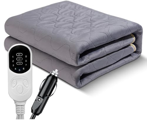 Crepundia Portable Heated Shawl, 12V Auto Heizdecke 9 Heizstufen Beheizte Reise for Outdoor Reisen Camping Pad 70x180cm/120x150cm/50x150cm(70x180 B)
