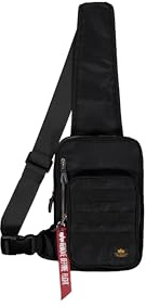 Alpha Industries Herren Label Sling Tasche, Black, One Size