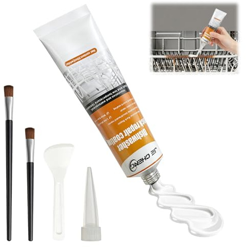 Noviatrix 50ml Revêtement Réparation Panier Lave-Vaisselle(Blanc) | Mastic Acrylique Blanc, Antirouille, pour Réparation du Panier de Lave-Vaisselle