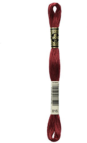 DMC 117-816 6 Strand Embroidery Cotton Floss, Garnet, 8.7-Yard