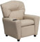 Flash Möbel modernes beige Vinyl Kinder Liege mit Becherhalter, beige, 39 D x 24.5 W x 28 H