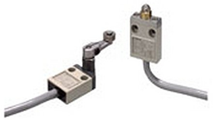 Omron D4C-1220 Compact Enclosed Limit Switch, Roller Lever, VCTF Oil Resistant Cable, 5A at 250VAC and 4A at 30VDC Rated Current, 3m Cable Length