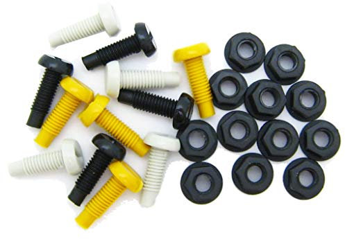 All Trade Direct 12 Pk Mixed Colour Plastic Number Plate Bolts & Nuts
