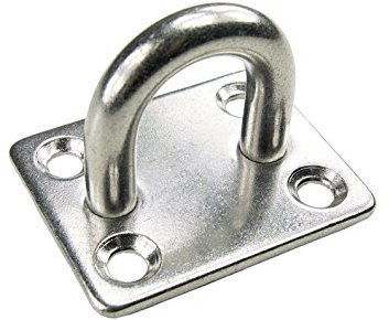 KAMERO Edelstahl V4A, Augplatte D16 100x60mm, rostfrei, Wandhaken Deckenhaken Maxi, belastbar bis 1200kg