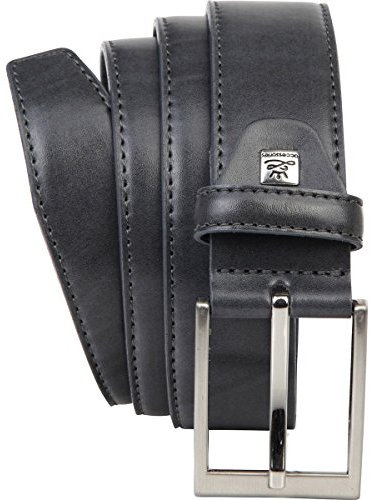 LINDENMANN Leder-Gürtel Herren 35 mm breit, Gürtel Herren Vollledergürtel, cognac/grau/weiss, Größe/Size:Bundweite 150 cm Gesamtlänge 165 cm W 59 XXXXXL, Farbe/Color:grau