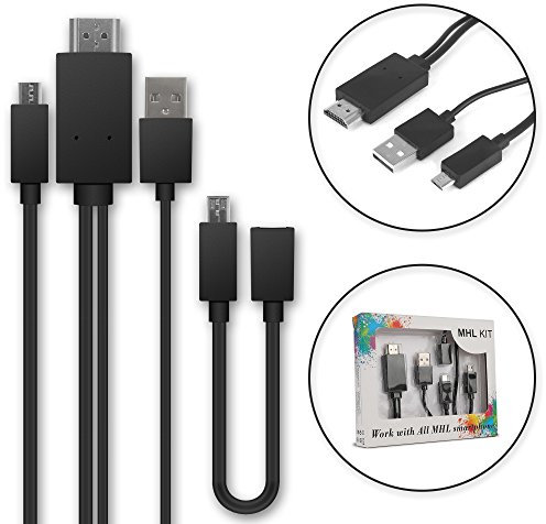 MHL Kabel - Micro-USB auf HDMI-Adapter 5-Pin + 11-pin Adapter für Smartphones und Tablets von zB. für Huawei, für Sony, für Samsung, für ZTE mit MHL-Funktion