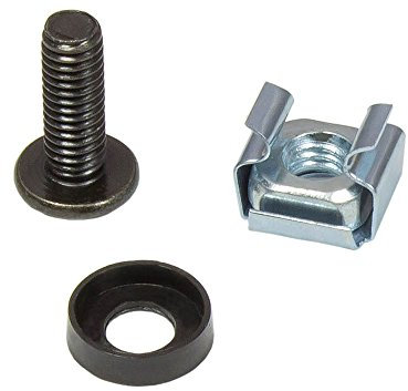 Faconet® 20x 6mm Befestigungs Schrauben-Satz mit Unterlegscheibe und Käfigmutter für 19 Zoll Server Rack Schrank Systeme schwarz