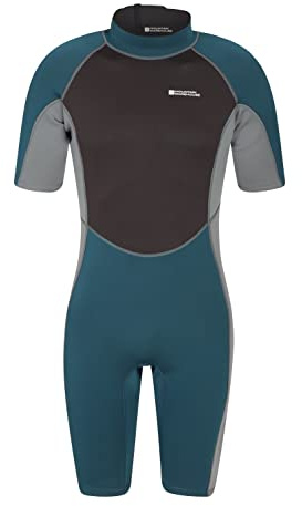 Mountain Warehouse Shorty Mens 2.5/2mm Wetsuit | Ladies Adjustable Neck Closure Neoprene Swim Wear with Comfy Flat Seams & Easy Glide Zip, For Beach, Summer, Surfing