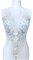 Spitzenapplikation 3D mit Perlen bestickt, Blumen, Strass, Besatz-Patches, ideal für Handarbeiten, Ausschnitt, Mieder, Hochzeit, Braut und Ballkleid - A2AB A hellgoldfarben