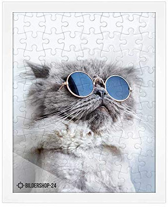 Bildershop-24 Puzzlerahmen RahmBig für Puzzle ca. 300-500 Teile 36x48cm 48x36cm Weiß mit Acrylglas