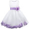 Freebily Vestito da Cerimonia Bambina Lungo Elegante Tulle Petali di Rosa Abito da Principessa Battesimo Abito Damigella Vestito da Sposa Matrimonio Colorati Comunione Lavanda 10 Anni