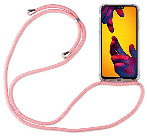 betterfon Hülle Kompatibel mit Huawei P20 Lite | Handykette Smartphone Halskette Hülle mit Band | Handyhülle mit Kordel zum Umhängen Kompatibel für P20 Lite | Rosa