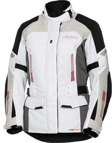 FLM Veste de Moto avec Protections Veste de Moto Veste Textile de Moto Femme 3.0 Blanche XL, Femmes, Tourer, Toute l'année