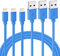 Quntis Lot de 3 Câble Chargeur iPhone MFi Bleu 2M, Câble Lightning pour iPhone 11 Pro Max / 11 Pro / 11 / XS Max/XR/XS/X / 8/8 Plus / 7/6 / 5 / Se/iPad Air