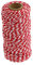 Voarge Spago da Giardino da 100 m Filo di Cotone per Confezioni Regalo, Filo di Cotone Spago Colorato Cotone Bakers Twine (Rosso e Bianco)