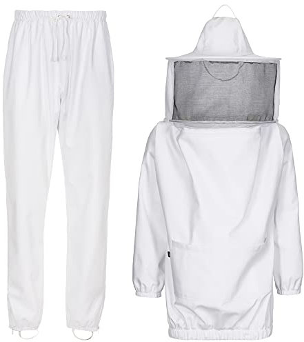 EXNER Imker-Anzug, 2-teilig, Imker-Jacke und Imker-Hose, 100% Baumwolle, Farbe weiß, Größe XL