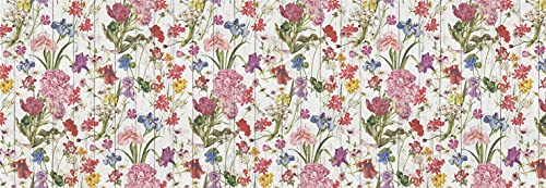 Vilber Flower DU 01 Vinyl-Teppich, 78 x 225 cm, kombinierbar mit 2 und 4 Tischsets aus Vinyl und harzbeschichteten Stoff.