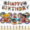 Cartoon Dekorationen Kit - Miotlsy 22 Stück Cartoon Happy Birthday Banner Cake Topper Aluminiumfolie Luftballons Deko für Kinder Geburtstag Party Dekorationen
