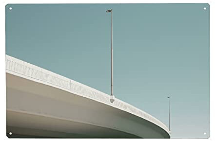 artboxONE Metall-Poster 30x45 cm Architektur Brücke minimal in Dubai von Künstler Roman Becker