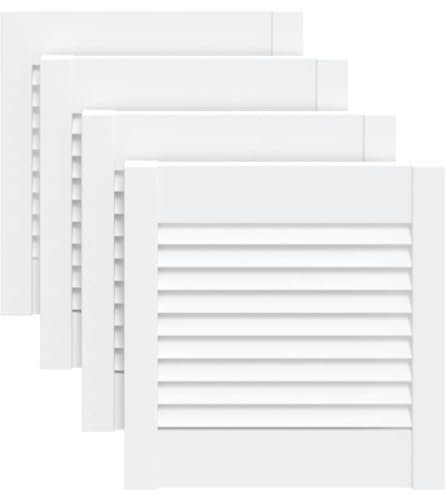 vidaXL Portes d'Armoire à Persiennes 4 pcs, Portes de Placard à Chaussures, Panneaux de Radiateur, Décoration d'Intérieur, Blanc Bois de Pin Massif