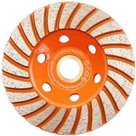 Concrete Diamond Turbo Grinding Cup Wheel,BRSCHNITT 100mm Angle Grinder Diamond Turbo Row Cutting Wheel for Grinding/Polishing/Cleaning Surface Grinding Granite,Concrete,Stone,Cement,Marble,Rock