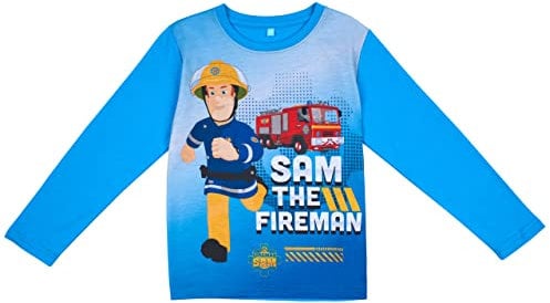 Feuerwehrmann-Sam Jungen Langarmshirt (Blau 3, 116)