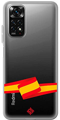Movilshop Funda para [ Xiaomi Redmi Note 11 ] Dibujo Auténtico [ Bandera España ] de Silicona Flexible Transparente Carcasa Case Cover Gel para Smartphone.