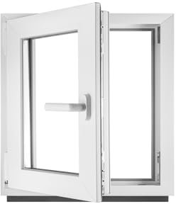 BauPLAZA - Finestra Serramenti in PVC - BIANCO - Vetro camera - LxA 65 x 65 cm Lato maniglsa: Sinistra LxA 650 x 650 mm - Funzione Girevole - Ottima scelta