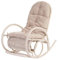 Mendler Schaukelstuhl Esmeraldas-AM, Schwingsessel Rattansessel, weiß - Auflage Creme