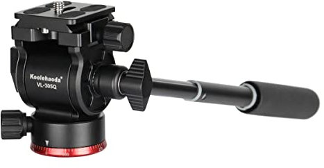 Koolehaoda Treppiede Testa Fluida Testa video compatta Testa panoramica inclinabile con piastra di tipo Arca per videocamere compatte, fotocamere senza specchio e DSLR, Carico fino a 3 kg - VL305Q