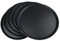 Grunwerg Bandeja de Plástico Antideslizante para Alimentos, Redonda, 45 cm de Diámetro, Negra, Paquete de 6