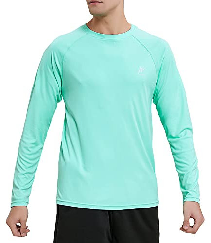 MeetHoo Hombres Rash Guard Camiseta Deportivas con Filtro de Protección UPF 50+Mangas Largas Alta Elasticidad Secado Rápido Surf Natación Verano