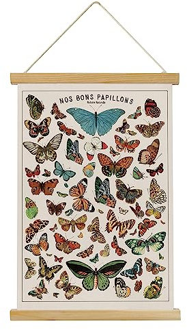 XIAOAIKA Schmetterlings-Poster, Wandkunstdrucke: HD lebendiger, farbenfroher, rustikaler Stil, Wandbehang, illustrative Referenz, Poster mit Holzrahmen für Wohnzimmer, Büro, Schlafzimmer, ästhetische