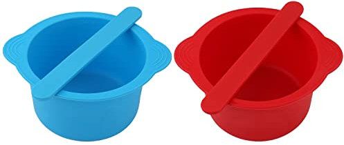 Electric Waxing Kit, Wax Warmer Silicone Liner for Tress Wellness Compatible with 16oz Waxing Kit Melting Wax Bowl for Tress Wellness Wax Warmer or for BLITZWAX Wax Warmer (Blue, Red)