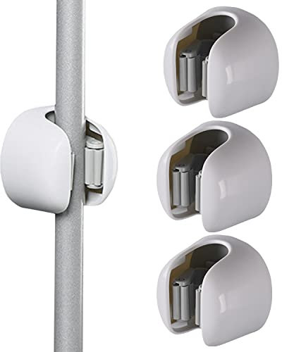 3 Piezas Autoadhesivo Soporte Fregonas sin Perforar, Colgador de Fregonas para Hogar, Sin Taladro Estante de Escobas, Pinzas de Escoba, Colgador Escobas Adhesivo para Cocina, Baño, Garaje, Jardín