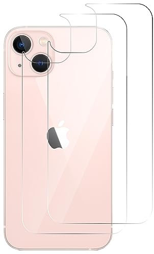 QUITECO Protector Pantalla Trasera para iPhone 13 [2 Piezas] Protección Detrás Vidrio Templado