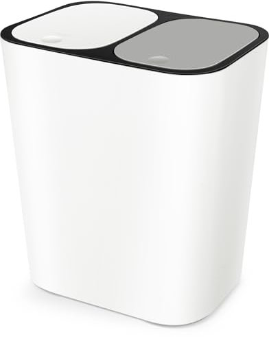 GANAZONO Poubelle De Toilette Poubelles Blanches Petite Poubelle Bac De Tri Des Ordures Poubelle à Double Bac Seau Poubelle Double Poubelle Bac Blanc Corbeille Plastique Double Baril