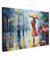 MuchoWow© Leinwand 60x40 cm Deko Schlafzimmer Aesthetic Leinwandbilder Wohnzimmer Gemälde Foto Geschenk Living Room Decoration Kunstdruck - Öl - Bunt - Regenschirm - Frau - Straße - Kunst