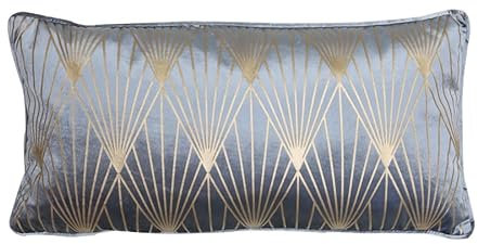 Dirk Davids Leuchten GmbH Kissen 60x30cm mit Füllung Dekokissen Sofakissen blau-Gold