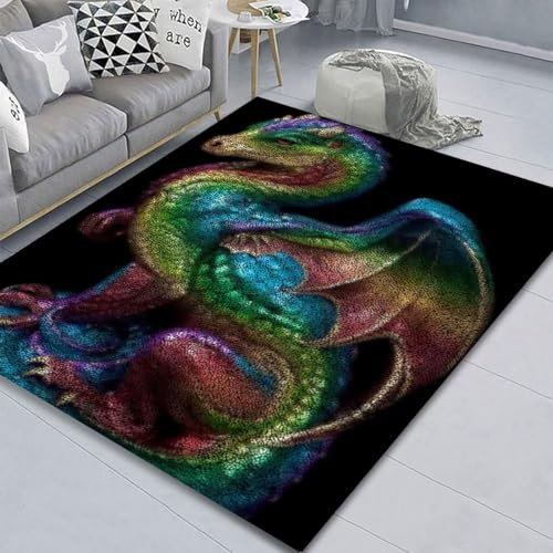 AMBATTERY Knüpfen Set Cartoon Drache Tier Riegel Haken Teppich Kits Für Erwachsene Kinder Bedruckte Leinwand Häkeln Handarbeit Handwerk Teppich Kissen Matte Wandteppich 23x35in