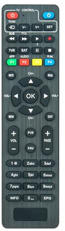 AULCMEET Telecomando Replace fit for Humax Tivumax LITE LT HD Decorder HD-3X00S2 HD-3800S2 HD-3801S2 HD-3601S2 HD-3600S2