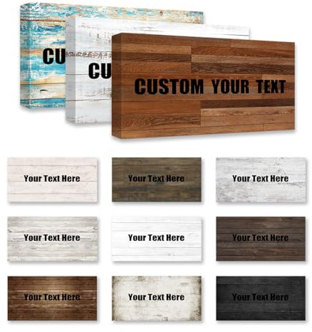 CXHOSTENT Personalisiertes Zitat Schild Wanddekoration individueller Text Leinwand Kunstdruck individuelle Familien Holzschilder Bauernhaus Dekoration (10.00 x 20.00 cms)