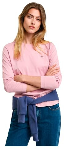 Gant Damen Reg Shield Ls T-Shirt T-Shirt, Dusty Pink, S