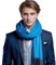 LA FERANI Herrenschal Kaschmir stilvoll dünn Herbst Winter 185x65 elegant für formelle Anlässe Kaschmirschal royal blau stilvoll Halstuch Wollschal Wolle Uni Farbe (Blau)