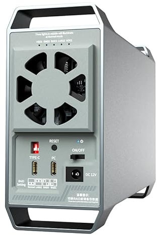 ISHEEP 2 Bay Boîtier de Disque Dur Raid USB 3.1 Gen2 Type C pour Disque Dur Externe SATA avec Raid 0/1Large/Normal pour Disque Dur de 3,5, Prend en Charge jusqu'à 36 to K35282C