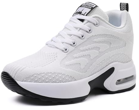 AONEGOLD Sneakers Donna Zeppa Scarpe da Ginnastica Sportive Running Fitness Casual Tacco Zeppa 8.5 CM